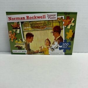 Norman Rockwell Green Jigsaw Puzzle - 500 Pieces The Jewelry Shop (1954)